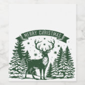 Frohe Weihnachten Weinetikett (Einzelnes Label)