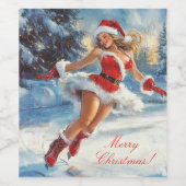 Frohe Weihnachten Weinetikett (Einzelnes Label)