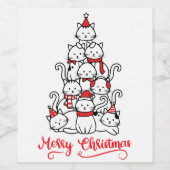 Frohe Weihnachten Weinetikett (Einzelnes Label)