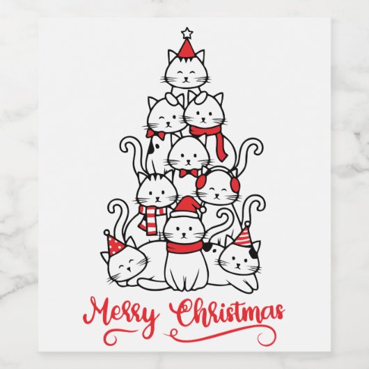 Frohe Weihnachten Weinetikett (Einzelnes Label)