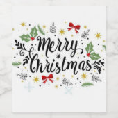Frohe Weihnachten Weinetikett (Einzelnes Label)