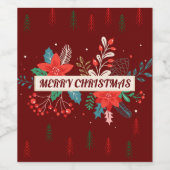 Frohe Weihnachten Weinetikett (Einzelnes Label)