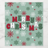 Frohe Weihnachten Weinetikett (Einzelnes Label)