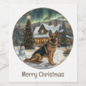 Frohe Weihnachten Weinetikett (Einzelnes Label)