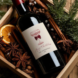 Frohe Weihnachten Weinflaschen-Geschenklabel Weinetikett