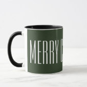 Frohe Weihnachten - weiß auf Jäger grün Tasse (Links)