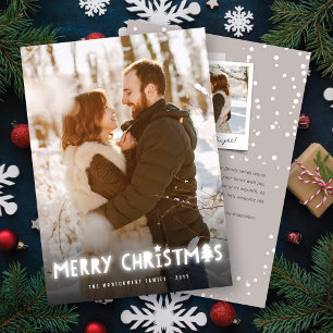 Frohe Weihnachten Weiß glühendes magisches Foto