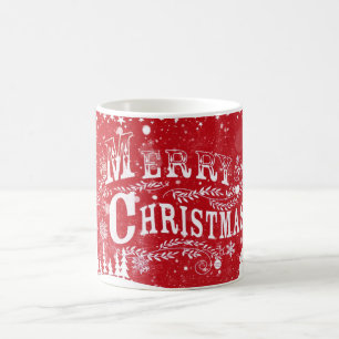 Frohe Weihnachten weiß rot Kaffeetasse