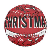 Frohe Weihnachten Weiß und Rot Zeichen Muster Baseball (Vorderseite)