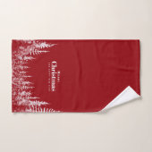 Frohe Weihnachten Weiße Bäume Badhandtuch Set (Handtuch)