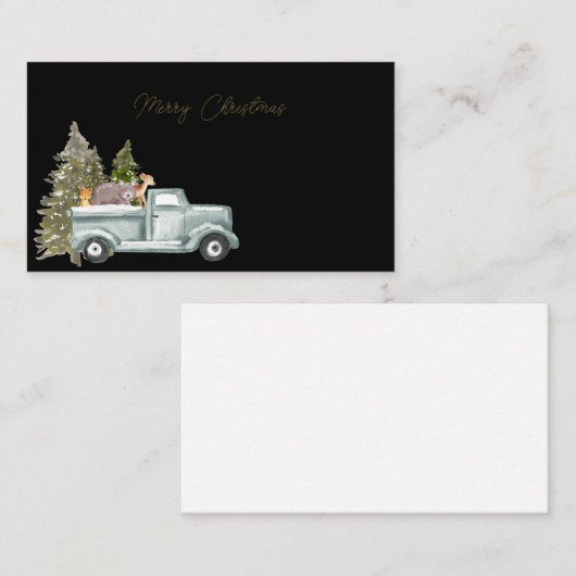 Frohe Weihnachten Weiße Farm LKW Weihnachtsbaumen Visitenkarte (Vorne/Hinten)