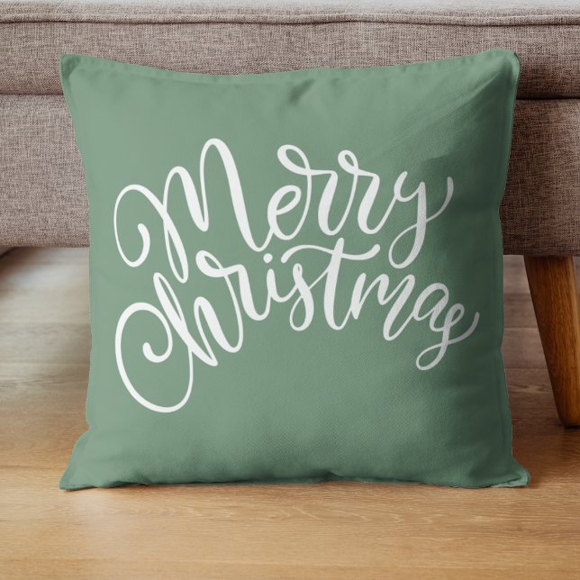 Frohe Weihnachten weiße festliche Throw Kissen (Von Creator hochgeladen)