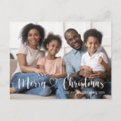 Frohe Weihnachten Weiße Schrift Volles Foto Postkarte (Vorderseite)