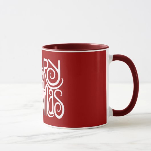 Frohe Weihnachten Weiße Tasse (Rechts)