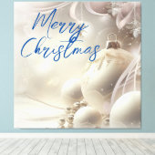 Frohe Weihnachten Weiße Weihnachtsschmuck Leinwanddruck (Insitu (Holzboden))