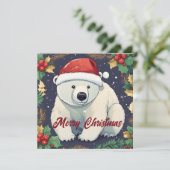 Frohe Weihnachten Weißer Eisbär (Stehend Vorderseite)