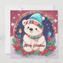 Frohe Weihnachten Weißer Eisbär