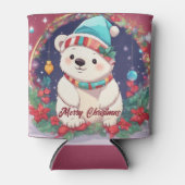 Frohe Weihnachten Weißer Eisbär Dosenkühler (Vorderseite)