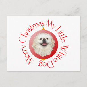 Frohe Weihnachten Weißer Pekinese