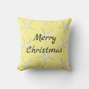 Frohe Weihnachten Weißer Seestern Muster Geschenk  Kissen
