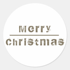 Frohe Weihnachten Weißer und Grauer Urlaub Runder Aufkleber