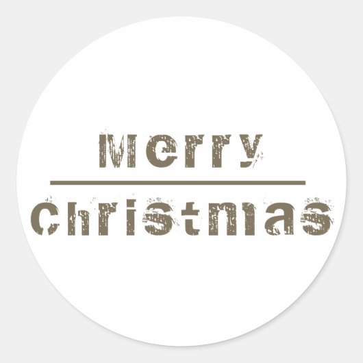 Frohe Weihnachten Weißer und Grauer Urlaub Runder Aufkleber (Vorderseite)