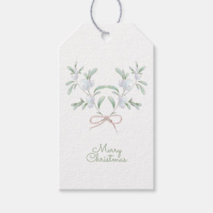 Frohe Weihnachten Weißer Winter Berries Geschenkanhänger