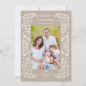 Frohe Weihnachten Weißer Winter Grün Foto (Vorderseite)