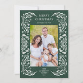 Frohe Weihnachten Weißer Winter Grün Foto (Vorderseite)