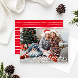 Frohe Weihnachten Weißes handgeschriebenes Script-