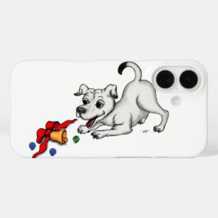 Frohe Weihnachten! Welpe mit Bell und Ball iPhone 16 Hülle