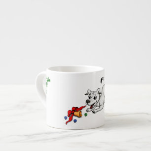 Frohe Weihnachten! Welpe mit Bell und Ball Espressotasse