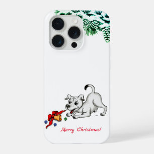 Frohe Weihnachten! Welpe mit Bell und Ball iPhone 15 Pro Hülle