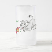 Frohe Weihnachten! Welpe mit Bell und Ball Mattglas Bierglas (Mittel)