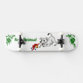 Frohe Weihnachten! Welpe mit Bell und Ball Skateboard (Horizontal)