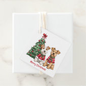 Frohe Weihnachten Welsh Wire Fox Terrier Hunde Geschenkanhänger (Beispiel)