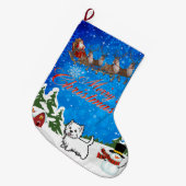 Frohe Weihnachten West Highland Terrier Großer Weihnachtsstrumpf (Vorderansicht (hängend))