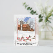 Frohe Weihnachten West Virginia Red Barn Personali (Stehend Vorderseite)