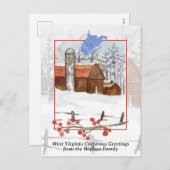 Frohe Weihnachten West Virginia Red Barn Personali (Vorne/Hinten)