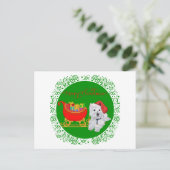 Frohe Weihnachten Westie mit Sleigh (Stehend Vorderseite)