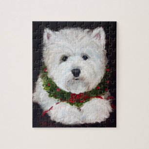 Frohe Weihnachten Westie Puzzle
