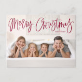 Frohe Weihnachten Whimsical Cranberry Script Foto (Vorderseite)