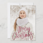 Frohe Weihnachten Whimsical Cranberry Script Foto (Vorderseite)