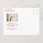 Frohe Weihnachten Whimsical Cranberry Script Foto (Rückseite)