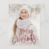 Frohe Weihnachten Whimsical Cranberry Script Foto (Vorderseite)