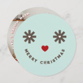 Frohe Weihnachten Whimsical Funny Smiley Foto (Vorne/Hinten)
