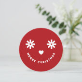 Frohe Weihnachten Whimsical Funny Smiley Foto (Stehend Vorderseite)