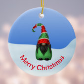 Frohe Weihnachten Whimsical Gnome Keramik Ornament