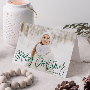Frohe Weihnachten Whimsical Green Script Foto