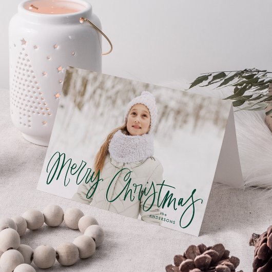 Frohe Weihnachten Whimsical Green Script Foto